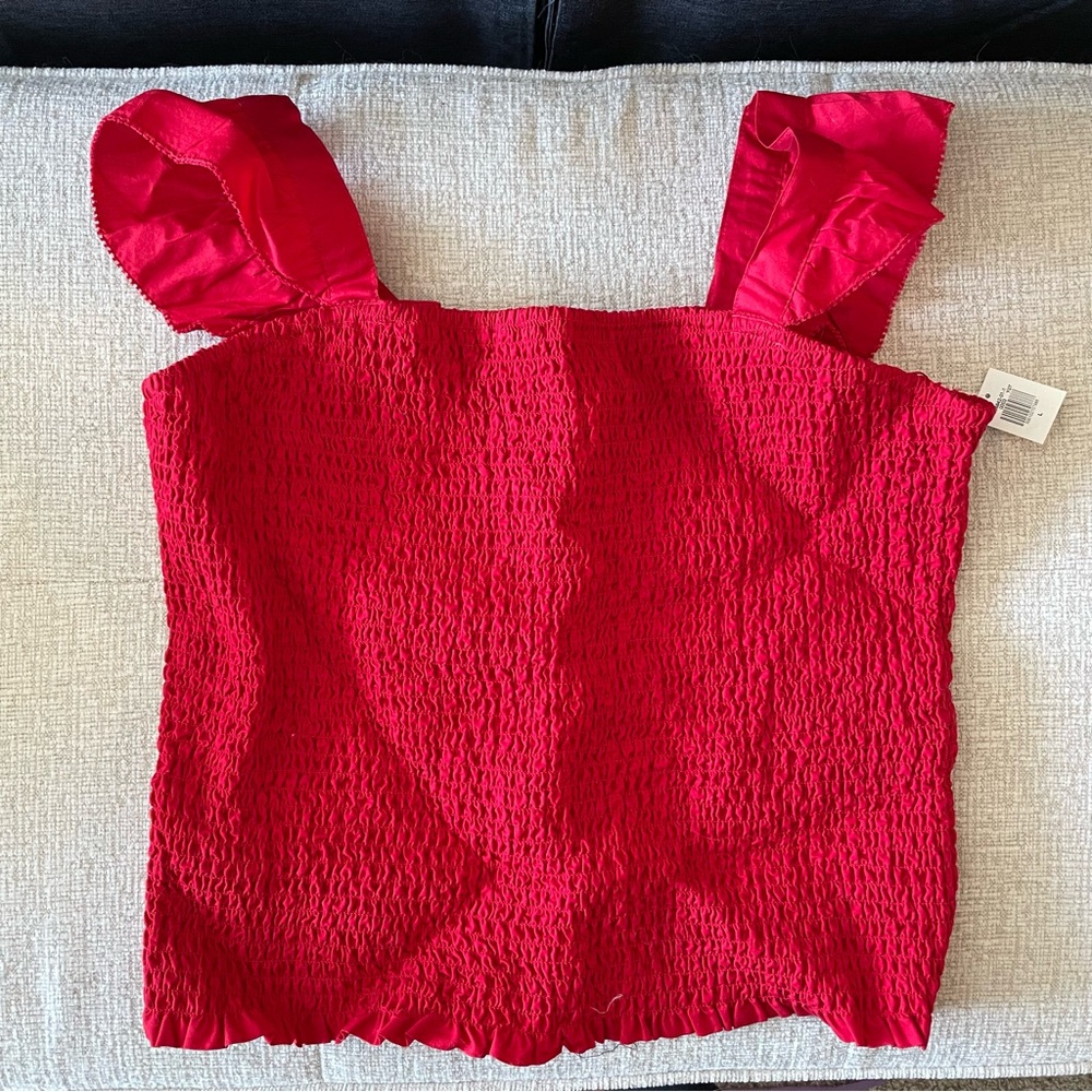 NWT Old Navy Red Ruffle Tank Top Women’s Large